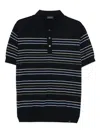 Paul & Shark Polo In Cotone Cashmere Con Con Motivo Righe Multicolor In Blue