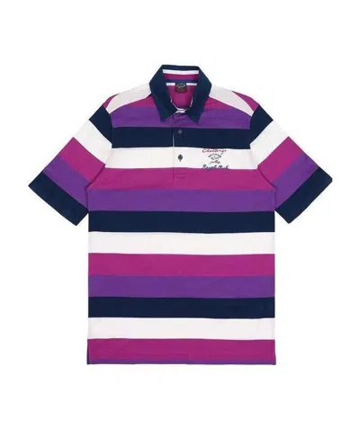 Paul & Shark Striped Polo Shirt In Blue