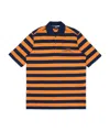 Paul & Shark Striped Polo Shirt In Orange