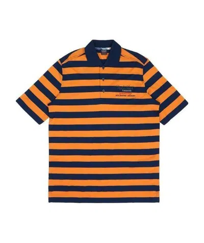 Paul & Shark Striped Polo Shirt In Orange