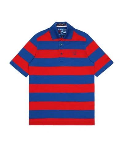 Paul & Shark Striped Short-sleeved Polo Shirt In Blue