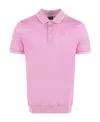 Paul & Shark Ribbed Polo Shirt Short Sleeves In Pink