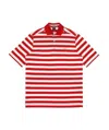 Paul & Shark Striped Short-sleeved Polo Shirt In Red