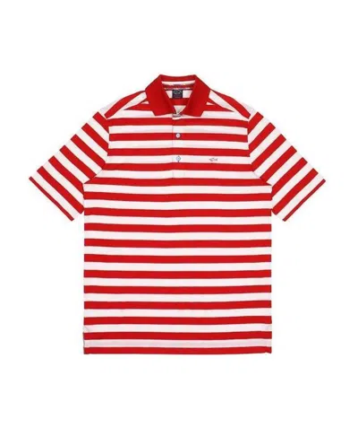 Paul & Shark Striped Short-sleeved Polo Shirt In Red
