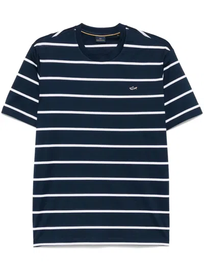 Paul & Shark Striped T-shirt In Blue