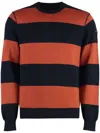 Paul & Shark Virgin Wool Crew-neck Sweater In Blue