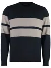 Paul & Shark Virgin Wool Crew-neck Sweater In Blue