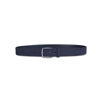 Paul & Shark Cintura In Suede Con Motivo Shark All-over In Blu