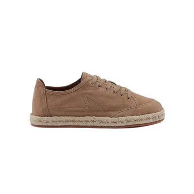 Paul & Shark Espadrillas Lace-up In Suede In Cappuccino