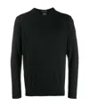Paul & Shark Maglia Con Scollo A V In Lana Merino Con Badge Iconico In Black