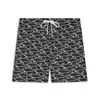 Paul & Shark Costume Da Bagno Con Stampa Shark All-over In Nero Squali Bianchi