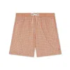 Paul & Shark Costume Da Bagno Con Micro-stampa Allover In Arancio Geometrico Celeste Bianco Blu