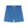 Paul & Shark Costume Da Bagno Con Micro-stampa Allover In Blu Geometrico Celeste Bianco Arancio