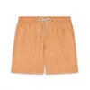 Paul & Shark Swim Shorts With Linen-effect Print In Mandarino