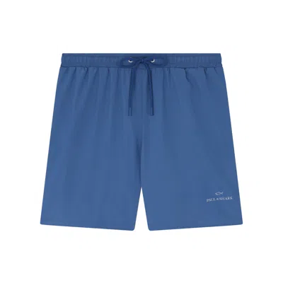 Paul & Shark Costume Da Bagno Con Stampa Logo Reflective In Avio