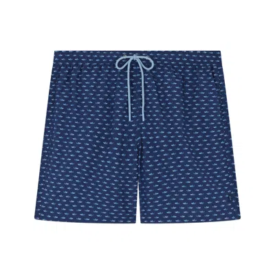 Paul & Shark Costume Da Bagno Con Stampa Shark In Blu Con Squalo Azzurro