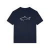 PAUL & SHARK T-SHIRT IN COTTON JERSEY WITH REFLECTIVE SHARK PRINT