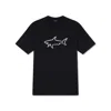 Paul & Shark T-shirt In Jersey Di Cotone Con Stampa Shark Reflective In Nero