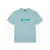 Paul & Shark T-shirt In Jersey Di Cotone Con Stampa Shark In Acqua