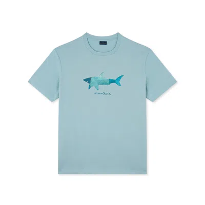 Paul & Shark T-shirt In Jersey Di Cotone Con Stampa Shark In Acqua