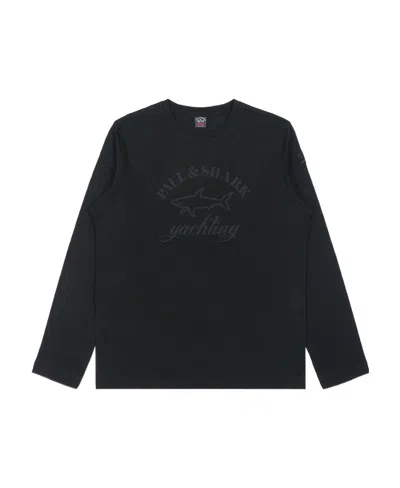 Paul & Shark T-shirt With Round Neck And Long Sleeves In Black