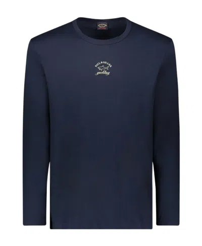Paul & Shark T-shirt With Round Neck And Long Sleeves In Black