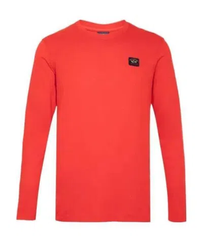 Paul & Shark T-shirt With Round Neck And Long Sleeves In Red