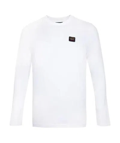 Paul & Shark T-shirt With Round Neck And Long Sleeves In White