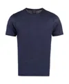 Shop Paul & Shark Paul  Shark Linen Crew T-shirt In Black