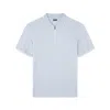 Paul & Shark Polo In Cotone Double Piqué Con Zip Tono Su Tono In Grigio Chiaro