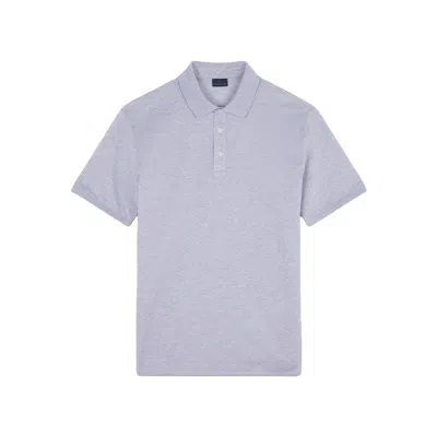 Paul & Shark Polo In Cotone Two Tone Piqué In Bianco E Grigio