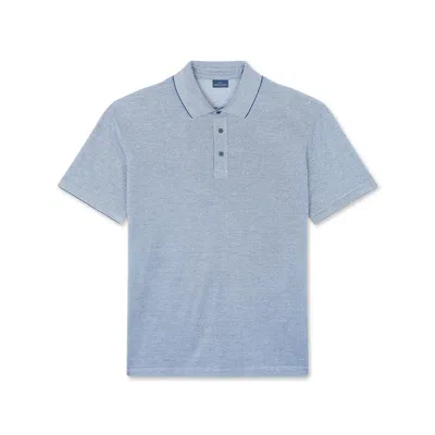 Paul & Shark Polo In Cotone Two Tone Piqué In Blu Bianco