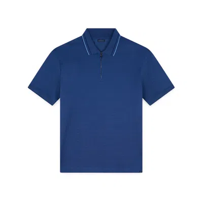 Paul & Shark Polo In Cotone Two Tone Piqué In Bluette Avio
