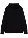 Paul & Shark Zipper Hoodie Ribbed Cuffs Hem In Black