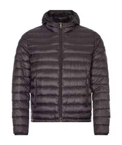 Paul & Shark Ultralight Hooded Quilted Jacket In Black