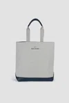 Paul & Shark Unisex Canvas Tote Bag In White Swan In Multi