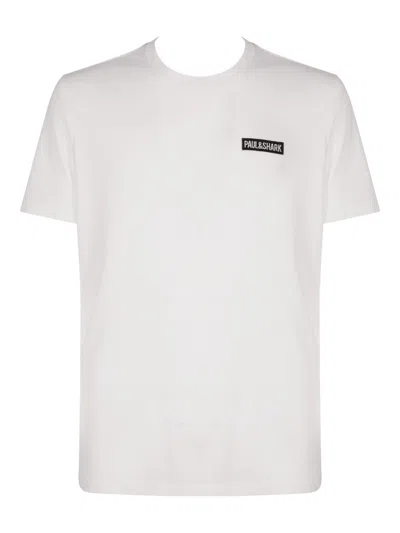 PAUL & SHARK WHITE EMBROIDERY LOGO T-SHIRT