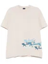 Paul & Shark Cotton Jersey T-shirt With Distressed Sharks Print Clothing In White