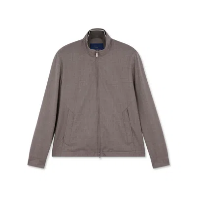 Paul & Shark Bomber In Lana E Seta In Taupe Camoscio