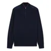Paul & Shark Maglia Mezza Zip In Lana E Seta Con Dettagli In Jersely In Blu
