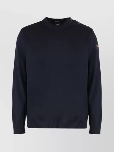 PAUL & SHARK WOOL CREW-NECK SWEATER WITH RIBBED EDGES