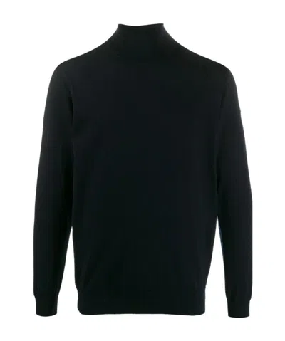 Paul & Shark Wool Roll Neck Jumper In Black