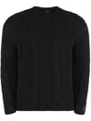Paul & Shark Virgin Wool Crew-neck Sweater In Schwarz