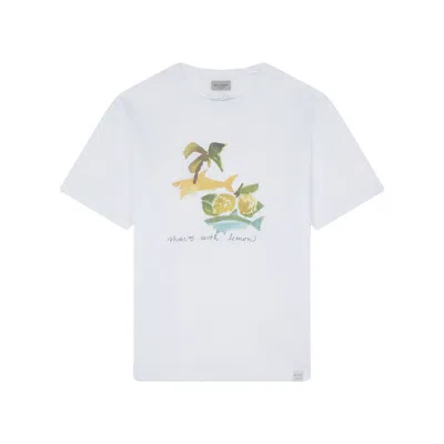 Paul & Shark T-shirt X-soft Jersey Con Stampa Capri In Bianco