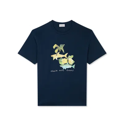 Paul & Shark T-shirt X-soft Jersey Con Stampa Capri In Blu