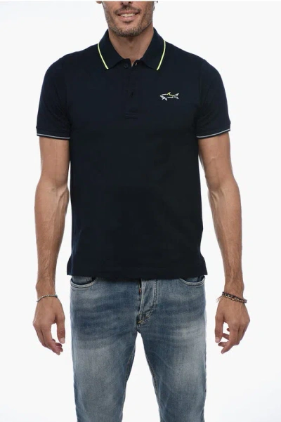 Paul & Shark Logo-patch Polo Shirt In Black