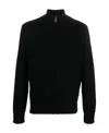 Paul & Shark Zip-fastening Wool Cardigan In Black