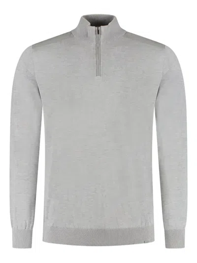 Paul & Shark Zip-neck Pullover In Grey