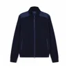 Paul & Shark Cardigan Zip-up In Fresco Cotone Con Dettagli In Lino In Blu