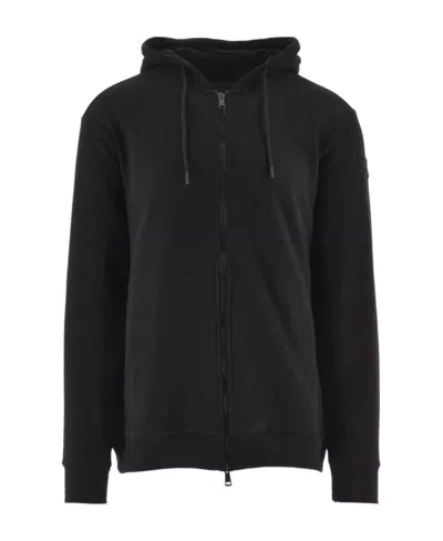 Paul & Shark Zip-up Organic Cotton Hoodie In Black